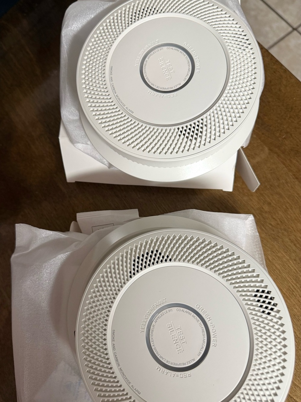 White Smoke Alarm Detector - Smart Home Safety Device